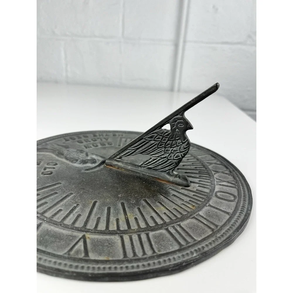 VTG Father Time Sundial Bird Grow Old Along With Me The Best Is Yet To Be 9 7/8